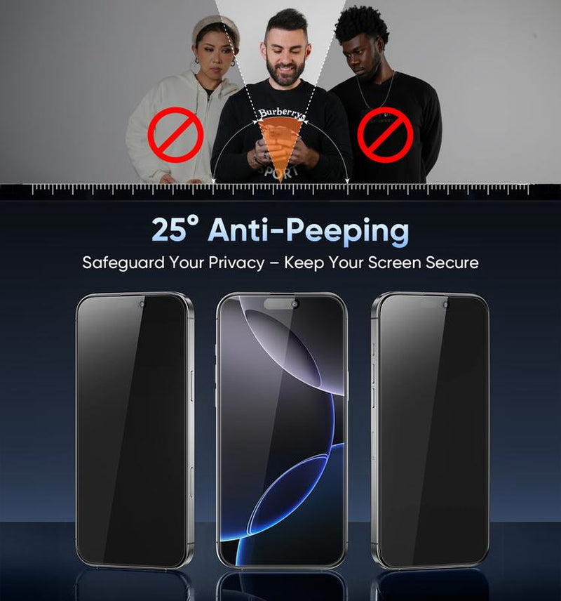 New MAGIC JOHN Premium Upgraded Privacy Screen Protector Dustproof Bubble-Free Ultra-Clear for Iphone & Samsung