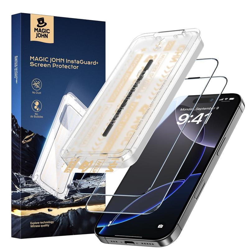 New MAGIC JOHN Premium Upgraded Privacy Screen Protector Dustproof Bubble-Free Ultra-Clear for Iphone & Samsung